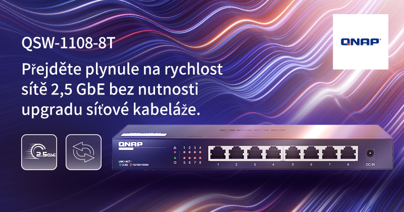 QNAP QSW-1108-8T je cenově dostupný osmiportový 2,5GbE switch