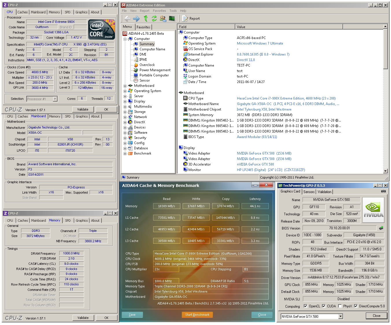 Gigabyte GTX 580 SuperOverClock – rekord v 3DMarku11