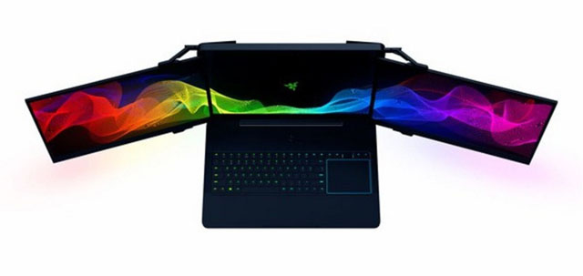 Razer odhalil vlastní notebook se třemi vestavěnými displeji