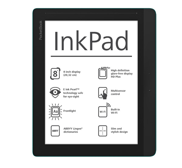 PocketBook InkPad – 8" čtečka elektronických knih s nasvícením displeje