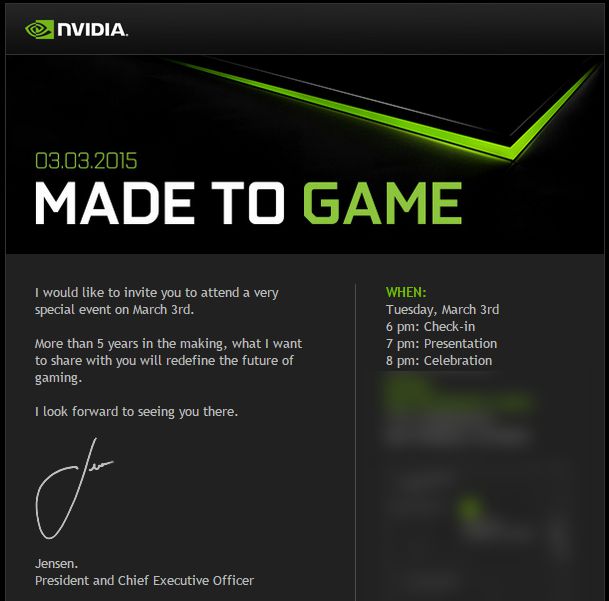 Made to Game - společnost nVidia zve na svou konferenci