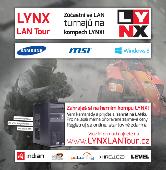 První turnaje LYNX LAN Tour brzy startují. Zúčastnit se jich můžete i vy