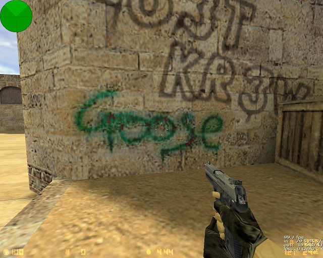 "Goose" corner on de_dust2 map / "Goose" na mapě de_dust2, 1999