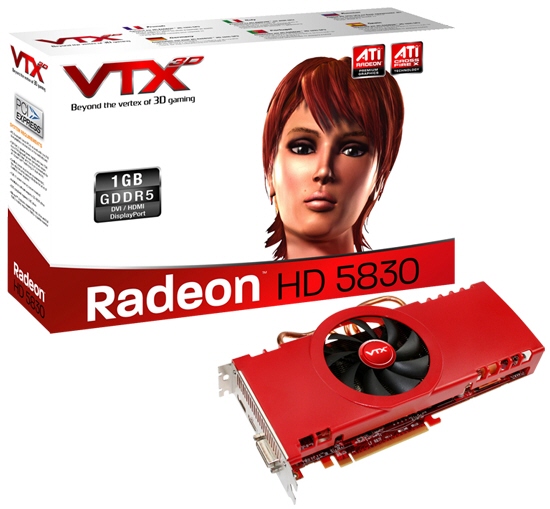 VTX3D Radeon HD 5830 - základní takty, jiné chlazení