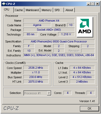 AMD Phenom 9500 - procesor platformy AMD Spider