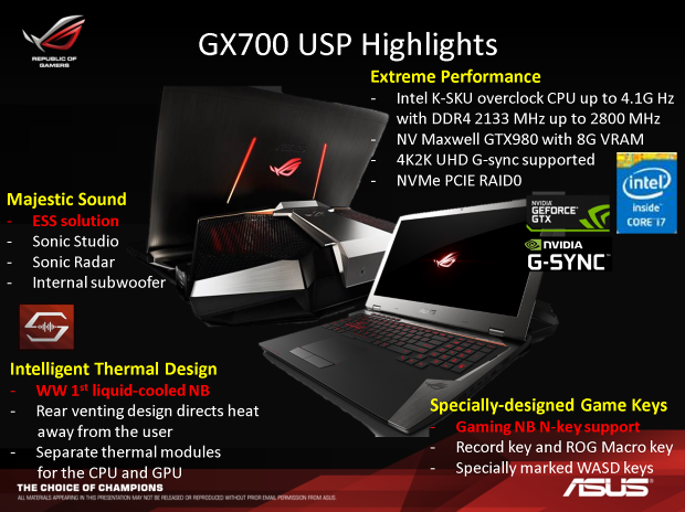 Asus GX700 – vodou chlazený, brutální herní notebook 