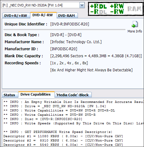 NEC ND-3520A, první DVD+-R DL vypalovačka