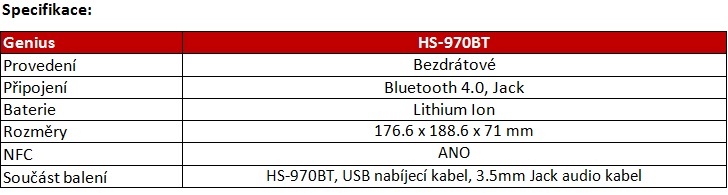  Headset Genius HS-970BT připojí přes Bluetooth až dvě zařízení současně