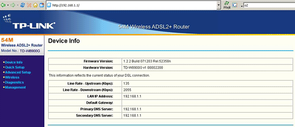 TP-LINK TD-W8900GB: ADSL2+ modem, router a WiFi v jednom