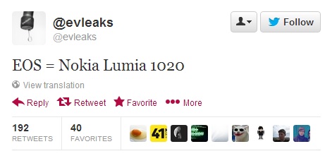 Nokia EOS je ve skutečnosti Lumia 1020, tvrdí @evleaks
