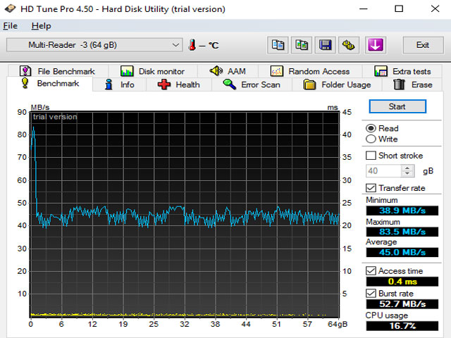 HD Tune Pro 4.50 druhý test