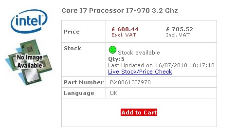 Intel Core i7 970 - druhý šestiválec v prodeji