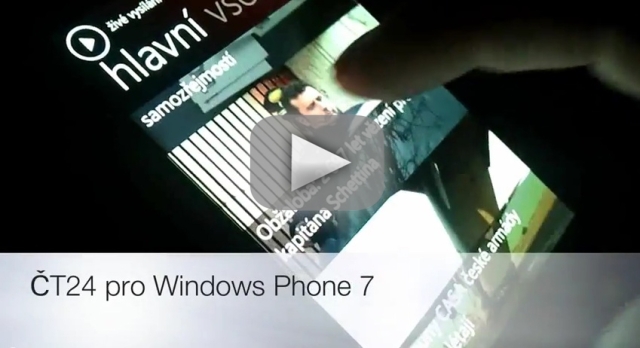 Videopohled na aplikaci ČT24 pro Windows Phone 7