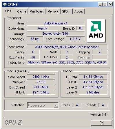 AMD Phenom 9500 - procesor platformy AMD Spider