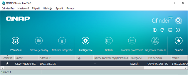 Nástroj QNAP Qfinder Pro