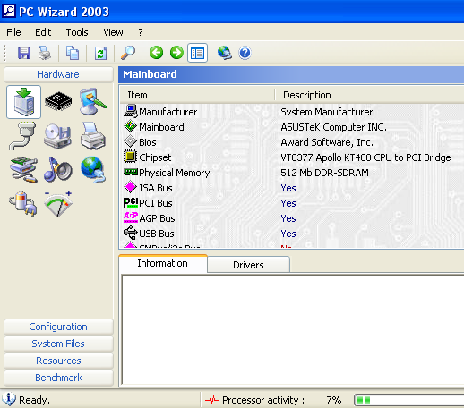 PC Wizard 2003 a další PC diagnostiky