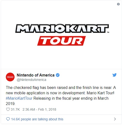 Nintendo odkládá vydání Mario Kart Tour pro smartphony