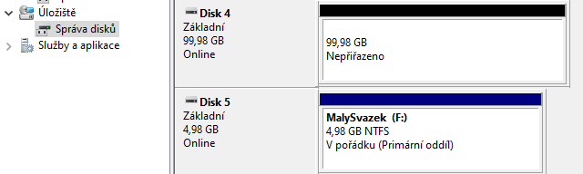 Na druhém disku vznikla NTFS partition