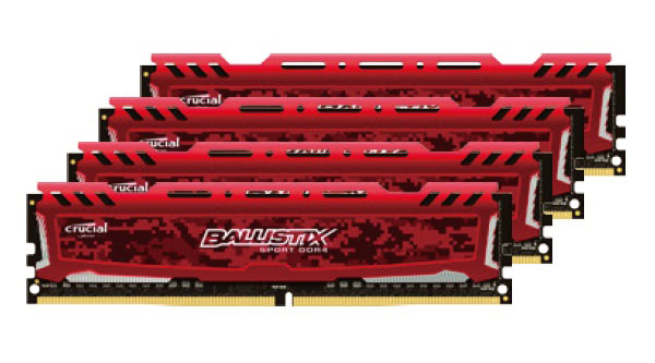 Crucial vydává nové DDR4 paměti Ballistix Sport LT v červeném kabátku
