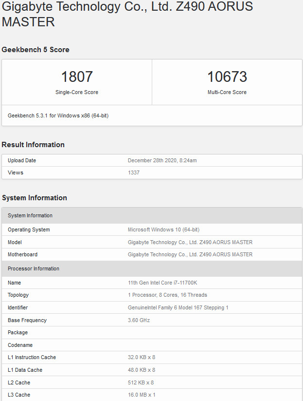 Intel Core i7-11700K z generace Rocket Lake-S překvapuje výkonem