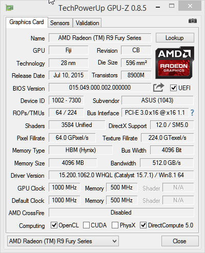 Test Asus Strix Radeon R9 Fury: Jaké je Fiji bez vodníka?