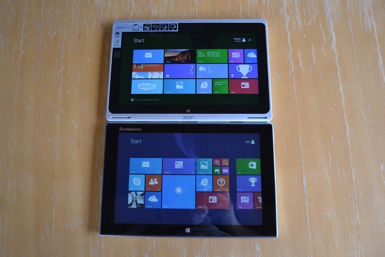 Acer Aspire Switch 10 a Lenovo Miix 2 10: s Win 8.1 pod 10 tisíc