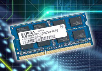 Elpida vyvinula 4GB DDR3 DRAM paměťový čip na 30nm procesu