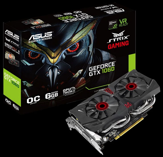 Asus přinese grafiku GeForce GTX 1060 Strix s klasickým chladičem DirectCU II