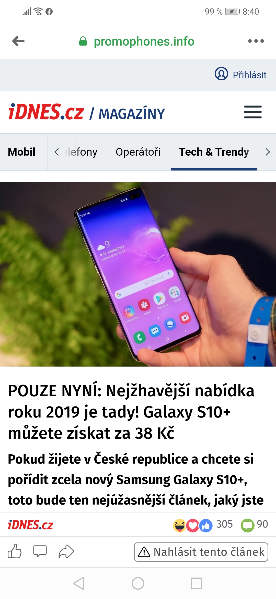 Galaxy S10+ za 25 Kč nebo 1 euro? Samsung varuje před podvodnými nabídkami na internetu