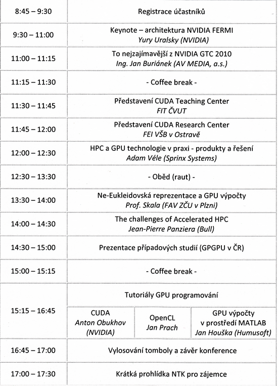 GPU Computing Conference Prague 2010 - co je nového okolo GPU výpočtů?