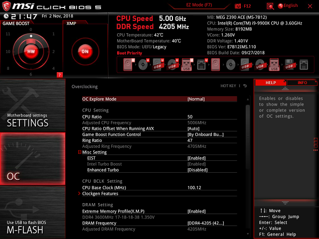 Intel Core i9–9900K a MSI MEG Z390 ACE v testu