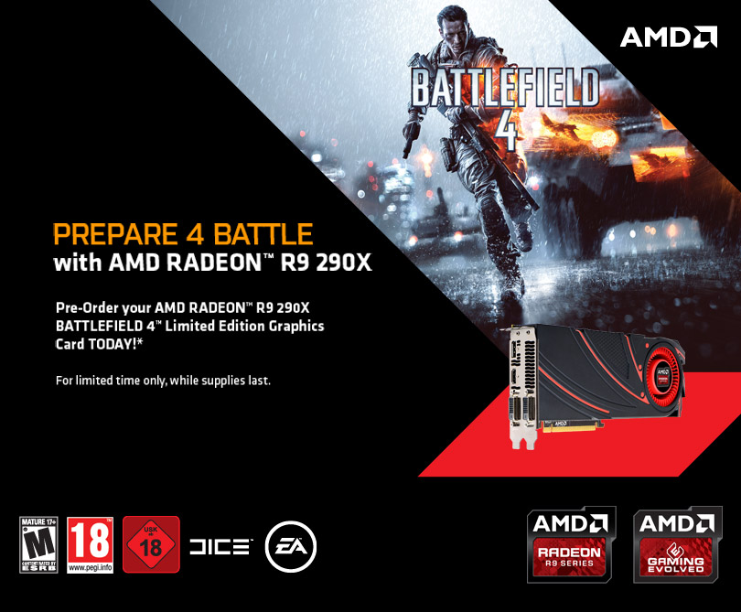 Radeon R9 290X a Battlefiled 4 k předobjednání