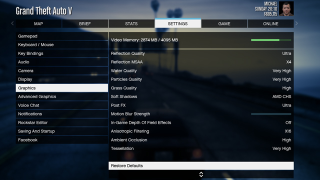 Grand Theft Auto V: Rozbor hry a nastavení detailů