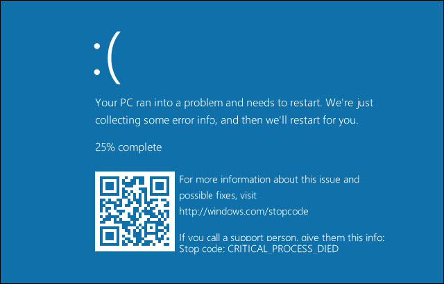 Microsoft přidá na bluescreen Windows 10 QR kód pro identifikaci důvodu pádu systému