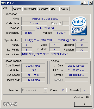 Intel Core 2 Duo E6850 - nové procesory s taktem sběrnice 1333MHz