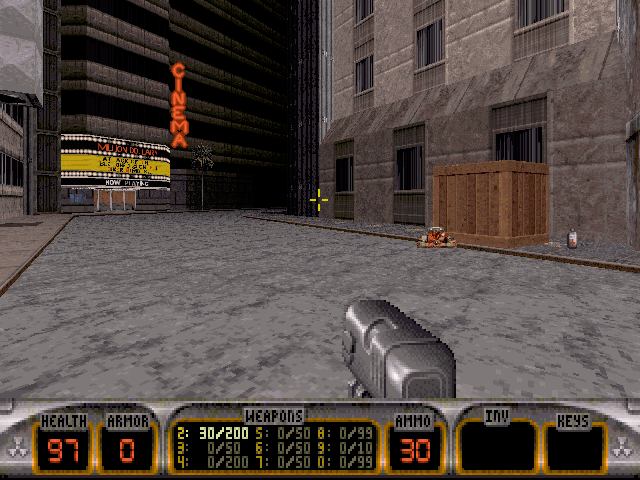 Duke Nukem 3D: Trhák roku 1996 s procesorem počítaným 3D prostředím uměl využít vyšších rozlišení a (2D) akcelerace některých grafik.