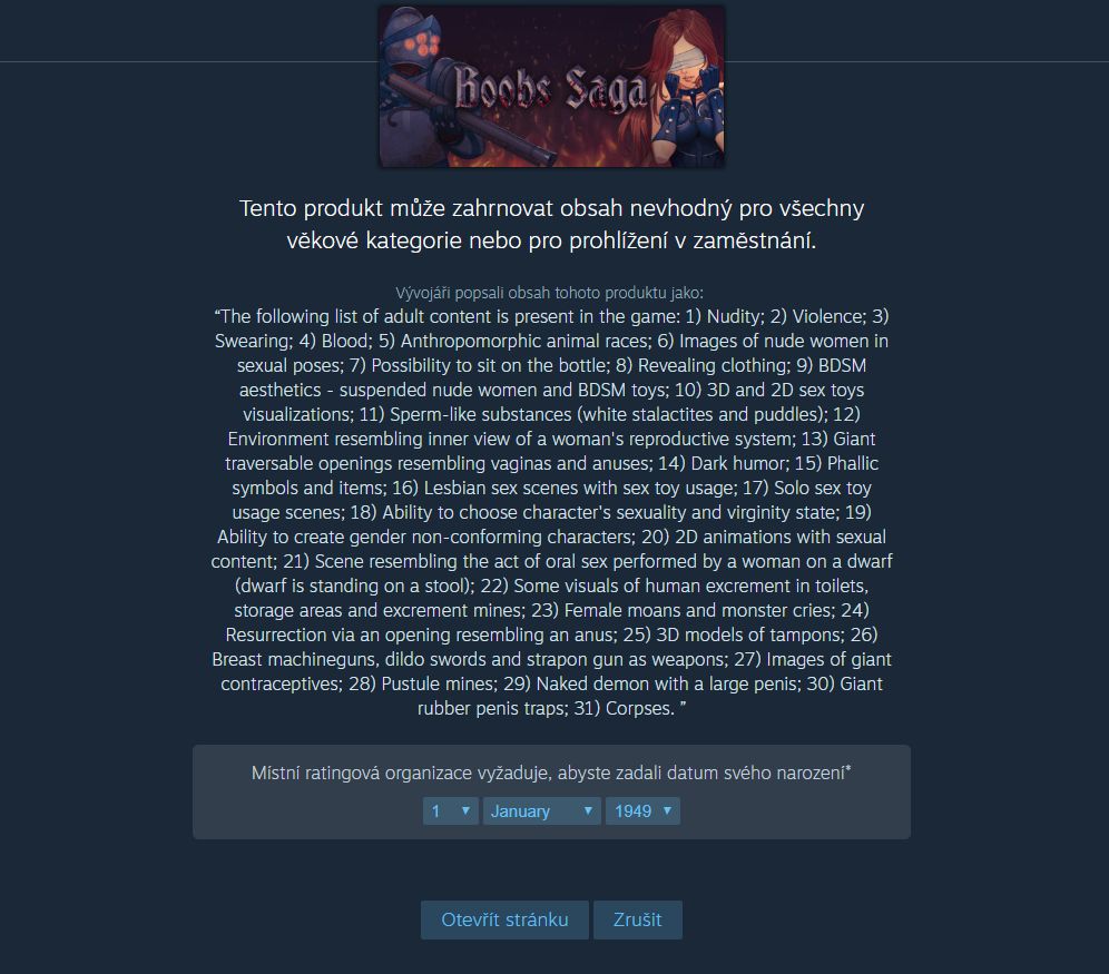 "Nazí démoni s velkými penisy" a další porno čeká na uvedení na Steam