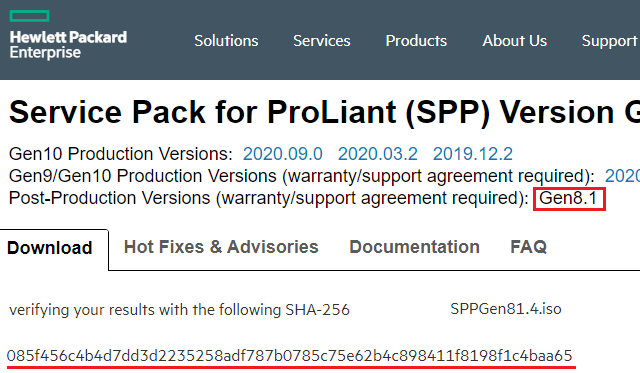 Service Pack for ProLiant