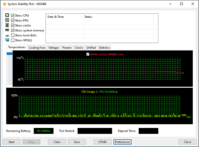 Corsair MP600 Core a teploty