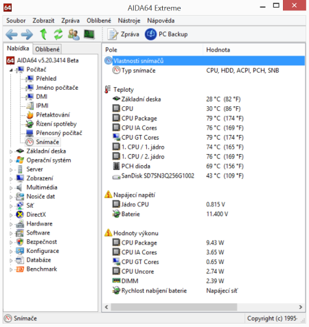  Teplota při kratším hraní