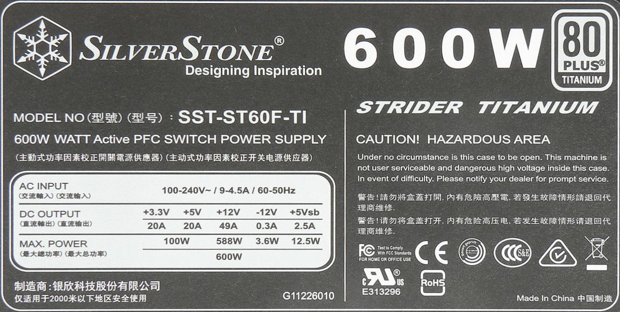 Recenze zdroje Silverstone Strider Titanium 600 W 