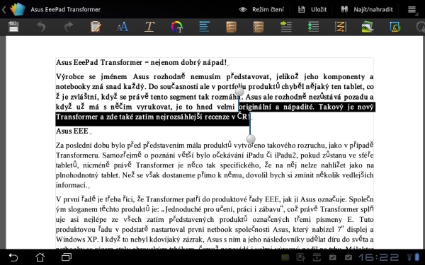 Test Asusu EeePad Transformer – výborný nápad!