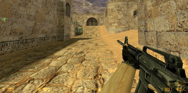 M4A1 rifle on map de_dust2 / Zbraň m4a1 na mapě de_dust2, 1999