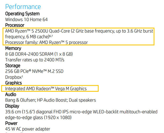 Konvertibilní HP Envy x360 15-bq101na bude možná prvním notebookem s APU Raven Ridge
