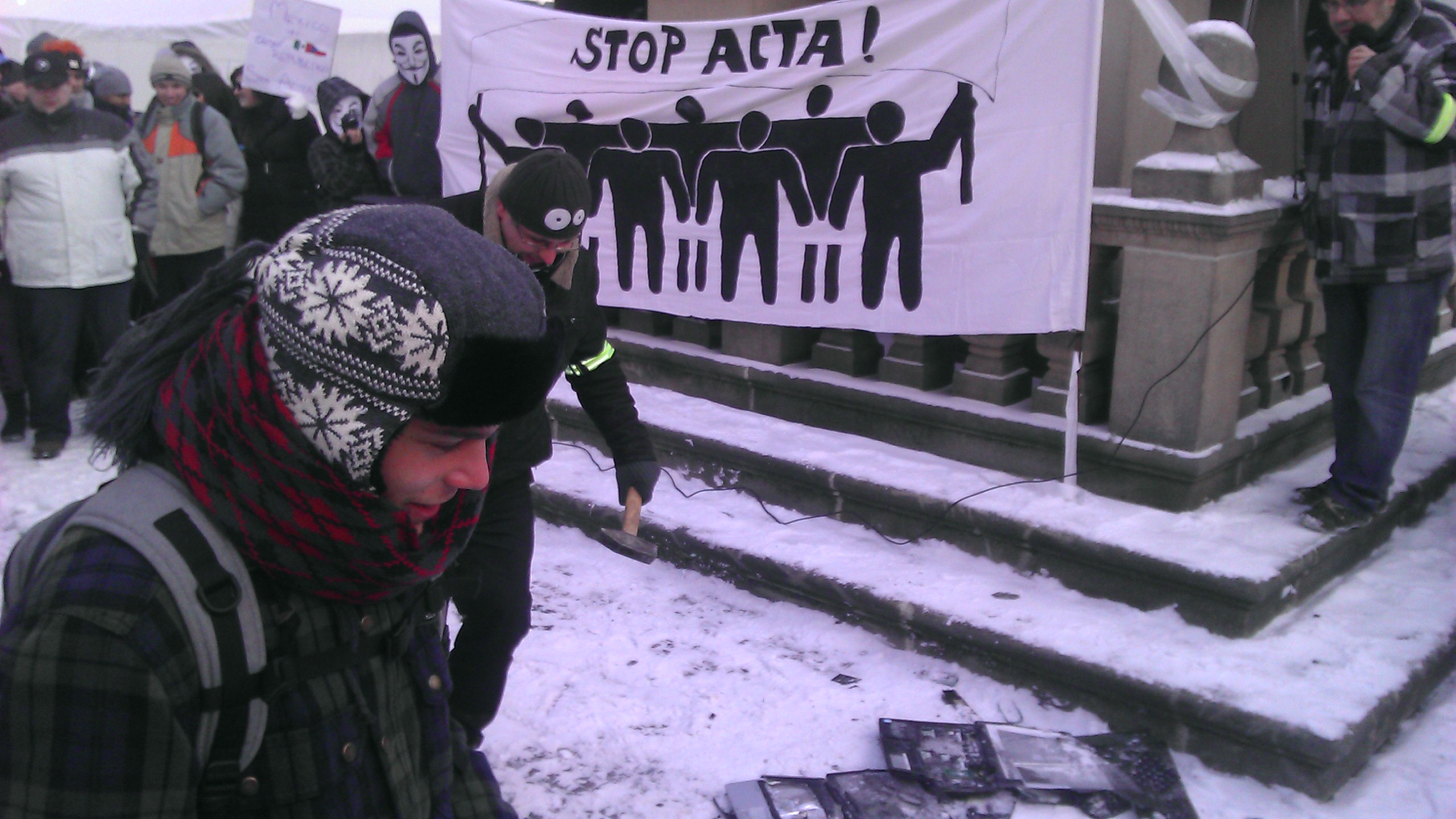 Česko protestovalo proti dohodě ACTA, fotografie z demonstrací