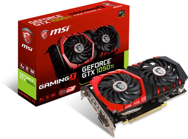 Grafická karta nVidia GTX 1050 Ti - MSI GeForce GTX 1050 Ti GAMING