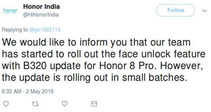 Honor 8 Pro získává aktualizaci s funkcí Face Unlock