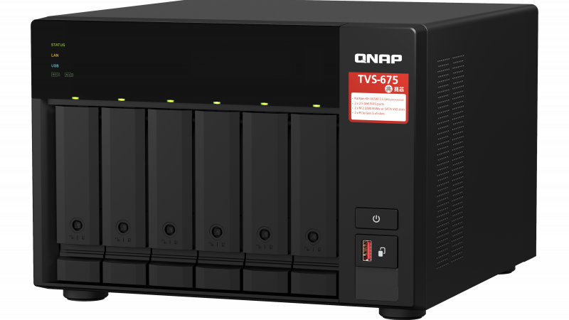 QNAP představuje NAS TVS-675 s osmijádrovým procesorem Zhaoxin