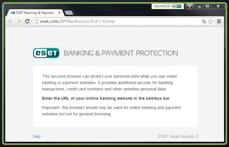 ESET Banking & Payment protection - klepněte pro zvětšení