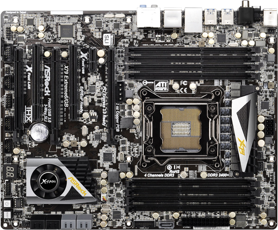 ASRock X79 Extreme6/GB: 8 paměťových slotů pro Sandy Bridge-E